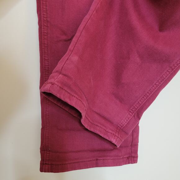 Judy Blue PLUS High Waist Garment Dyed Boyfriend Double Cuff Overalls Maroon☆2XL - Picture 10 of 16